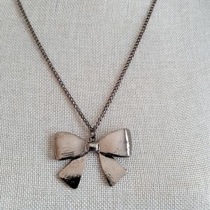 Vintage Bow Hematite Necklace